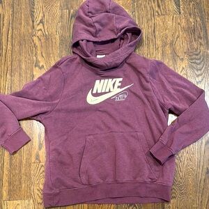 Nike Maroon Hoodie with Cream Logo NWOT